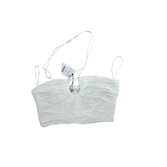 Zara White Halter Top Large - Picture 2 of 4